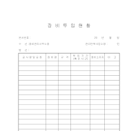장비투입현황 장비투입현황